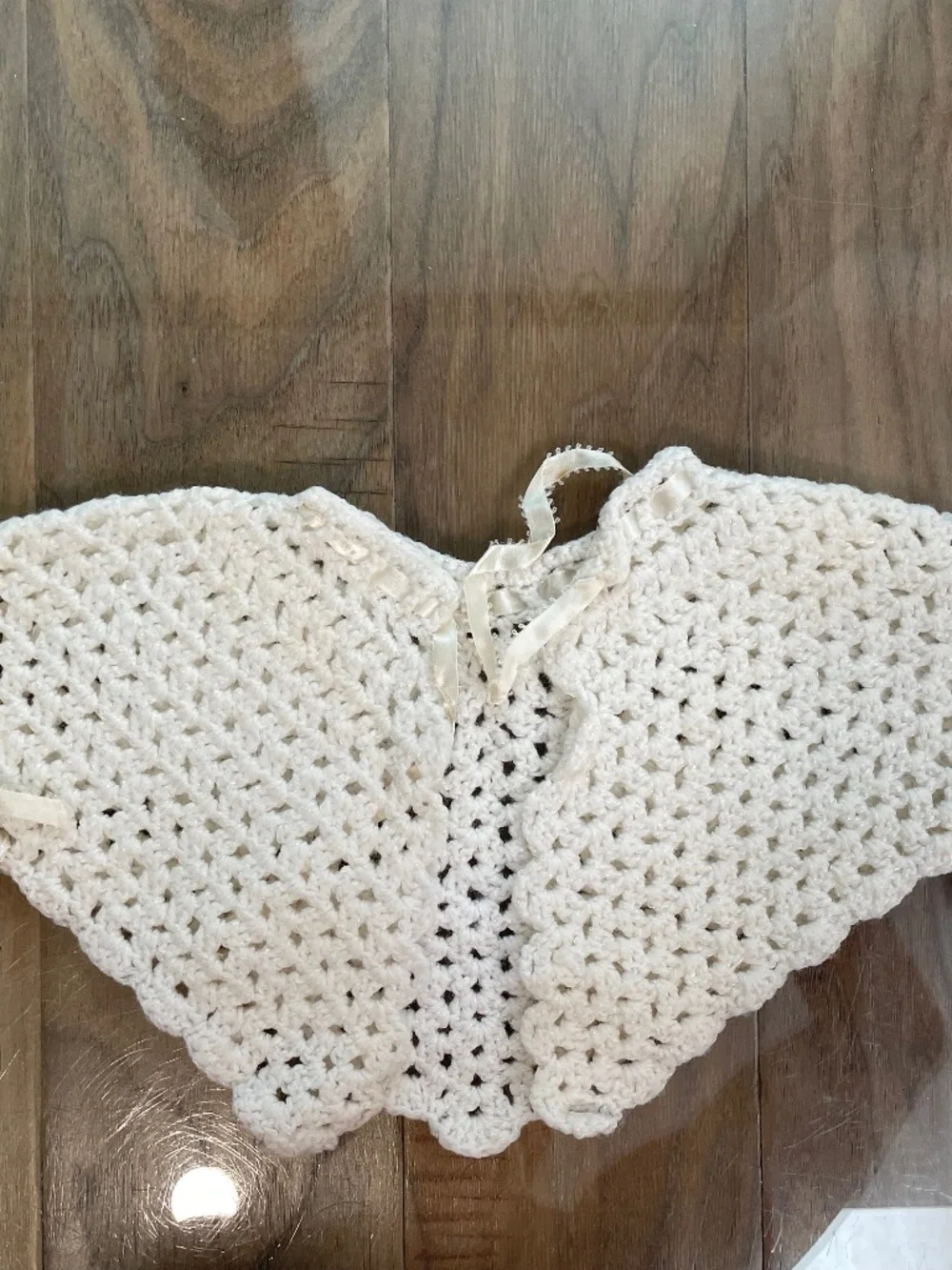 Vintage Hand-Crocheted/Knit Baby Shawl and Bootie Set